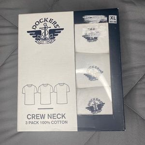 Dockers White 3 Pack Crew Neck Men's Shirts Size XL
